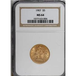 1907 $5 MS64 NGC