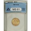Image 1 : 1907-D $5 MS61 ANACS