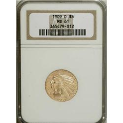 1909-D $5 MS61 NGC