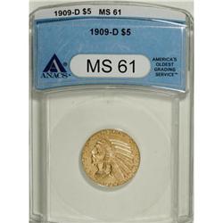 1909-D $5 MS61 ANACS