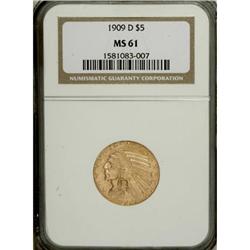 1909-D $5 MS61 NGC