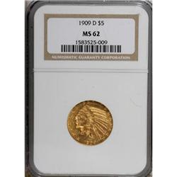1909-D $5 MS62 NGC