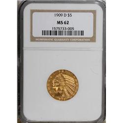 1909-D $5 MS62 NGC
