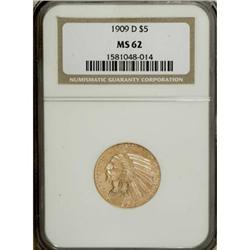 1909-D $5 MS62 NGC
