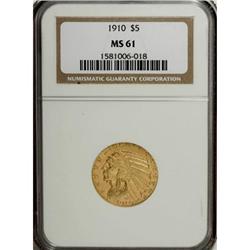 1910 $5 MS61 NGC