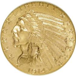 1914-D $5 MS62 NGC
