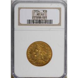 1854 $10 XF45 NGC