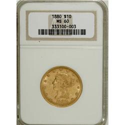 1880 $10 MS60 NGC