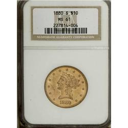 1880-S $10 MS61 NGC