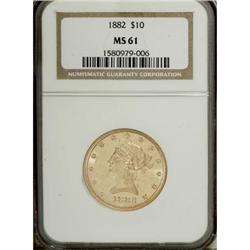 1882 $10 MS61 NGC