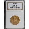 Image 1 : 1882 $10 Prooflike MS61 NGC