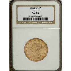 1886-S $10 AU55 NGC