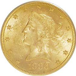 1886-S $10 MS62 PCGS