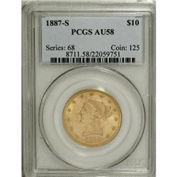 1887-S $10 AU58 PCGS