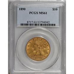 1890 $10 MS61 PCGS