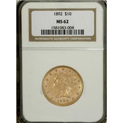 1892 $10 MS62 NGC