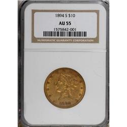 1894-S $10 AU55 NGC