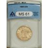 Image 1 : 1895 $10 MS61 ANACS