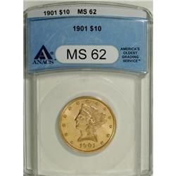 1901 $10 MS62 ANACS