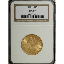 1901 $10 MS62 NGC