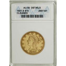 1901-S $10 AU50 ANACS