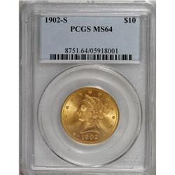 1902-S $10 MS64 PCGS