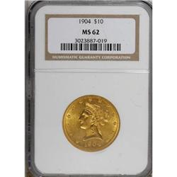 1904 $10 MS62 NGC