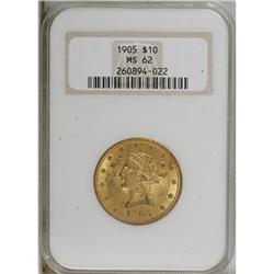 1905 $10 MS62 NGC