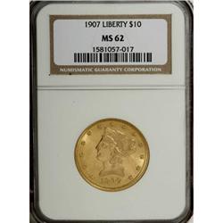 1907 $10 MS62 NGC