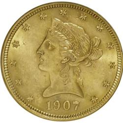1907 $10 MS62 NGC