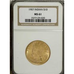1907 $10 No Periods MS61 NGC