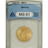 Image 1 : 1909 $10 MS61 ANACS
