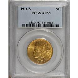 1916-S $10 AU58 PCGS