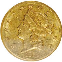 1858-S $20 AU53 NGC