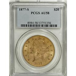 1877-S $20 AU58 PCGS