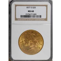 1877-S $20 MS60 NGC