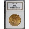 Image 1 : 1877-S $20 MS60 NGC