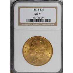 1877-S $20 MS61 NGC