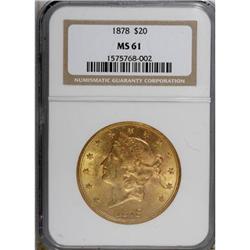 1878 $20 MS61 NGC