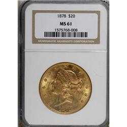 1878 $20 MS61 NGC