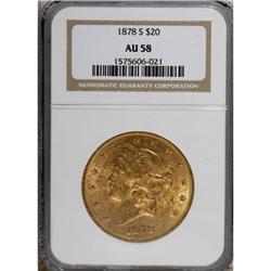 1878-S $20 AU58 NGC