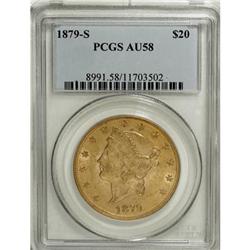 1879-S $20 AU58 PCGS