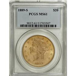 1889-S $20 MS61 PCGS