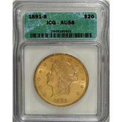 1891-S $20 AU58 ICG
