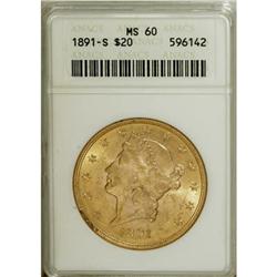 1891-S $20 MS60 ANACS