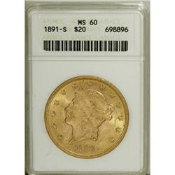 1891-S $20 MS60 ANACS