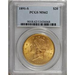 1891-S $20 MS62 PCGS