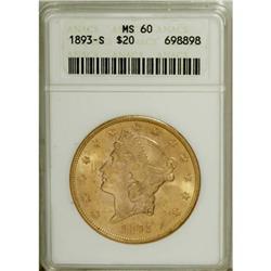 1893-S $20 MS60 ANACS