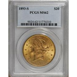1893-S $20 MS62 PCGS