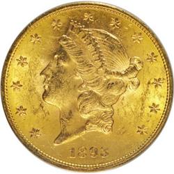 1893-S $20 MS62 PCGS